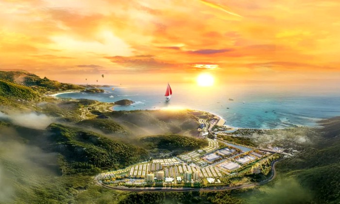 Cảnh quan núi và vịnh tại Vinhomes Hải Vân Bay