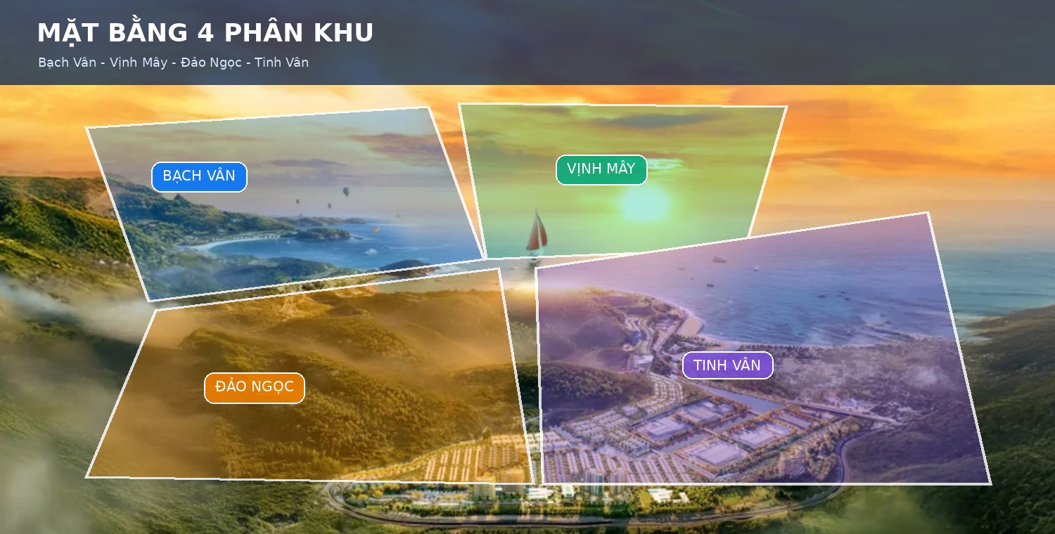 Bản đồ 4 phân khu Vinhomes Hải Vân Bay